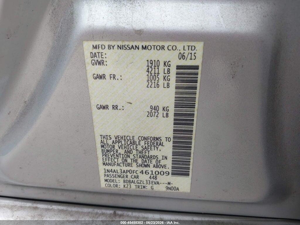 1N4AL3AP0FC461009 2015 NISSAN ALTIMA photo no. 9