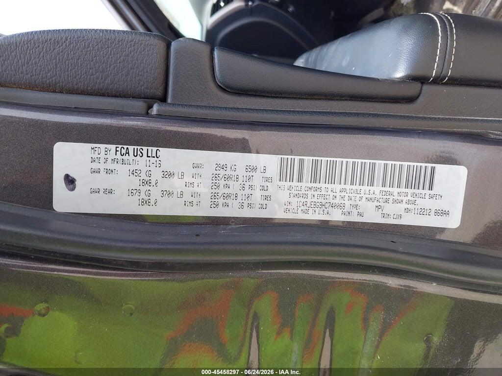 1C4RJEBG9HC740068 2017 JEEP GRAND CHEROKEE photo no. 9