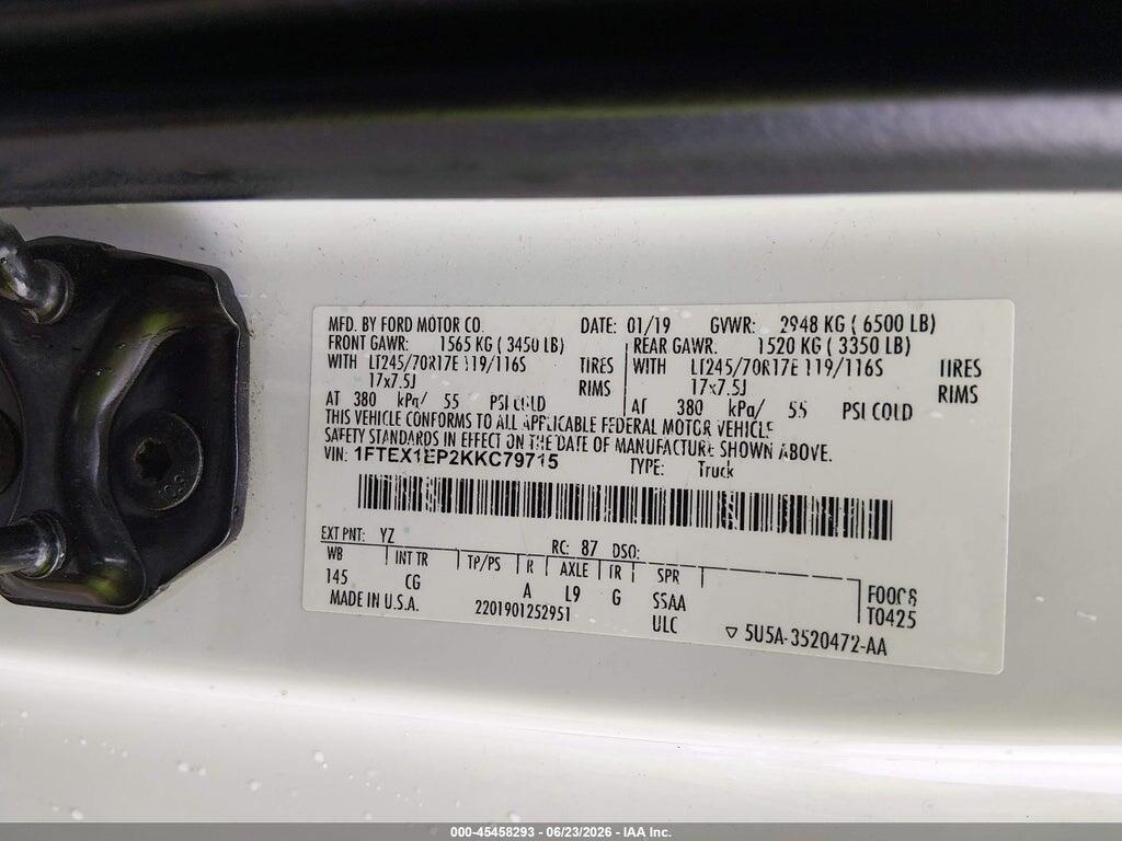1FTEX1EP2KKC79715 2019 FORD F-150 photo no. 9