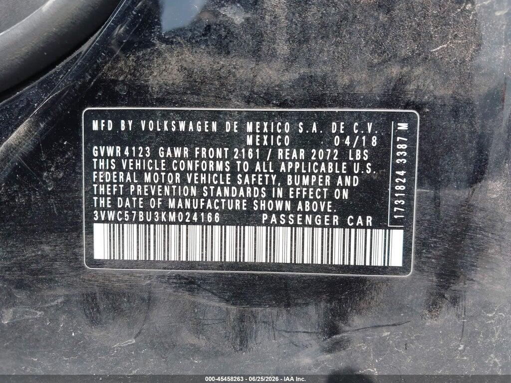 3VWC57BU3KM024166 2019 VOLKSWAGEN JETTA photo no. 9