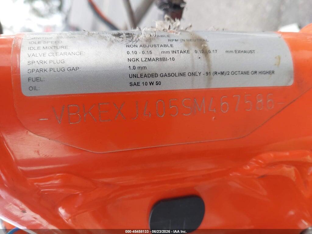VBKEXJ405SM467586 2025 KTM 500 photo no. 10