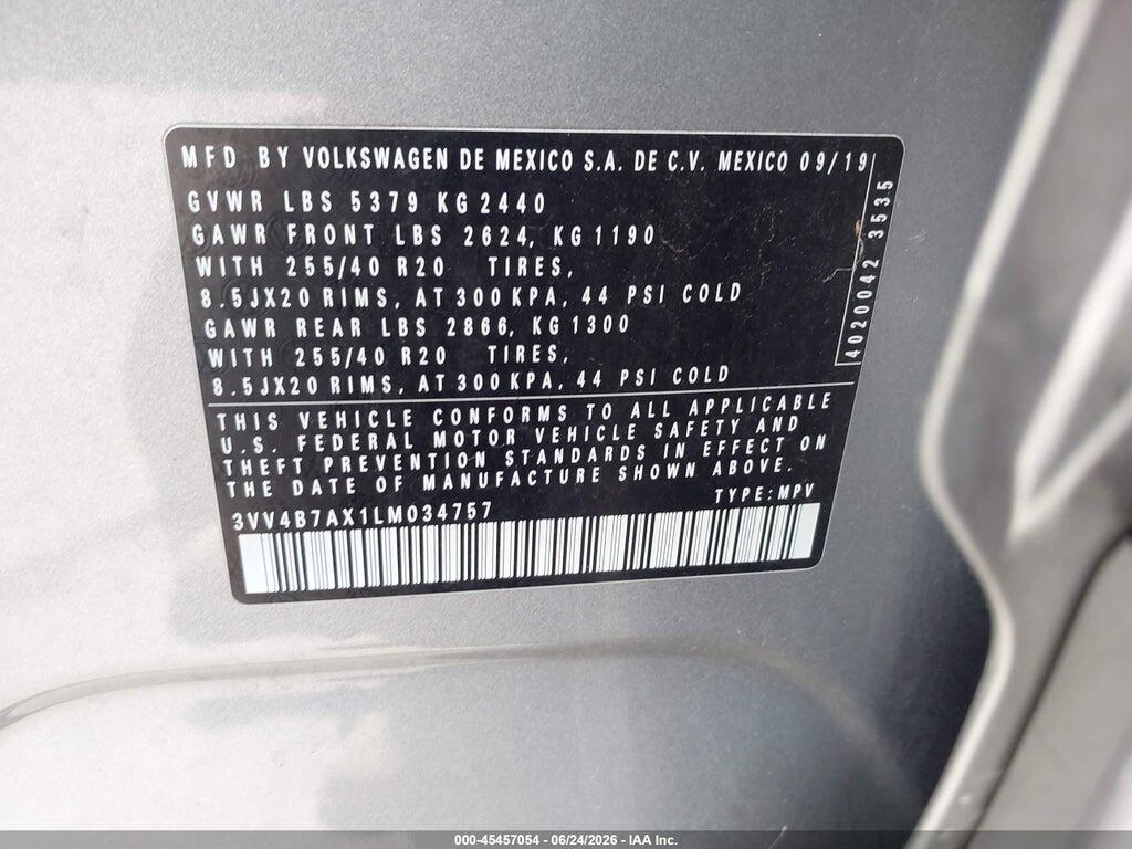 3VV4B7AX1LM034757 2020 VOLKSWAGEN TIGUAN photo no. 9