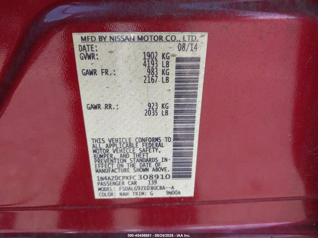 1N4AZ0CPXFC308910 2015 NISSAN LEAF photo no. 9