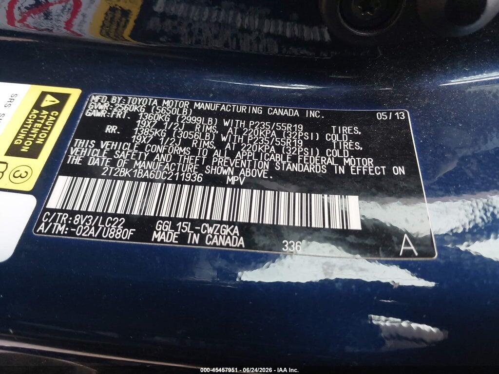 2T2BK1BA6DC211936 2013 LEXUS RX 350 photo no. 9