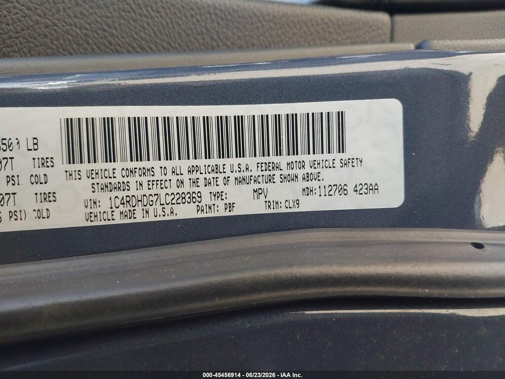 1C4RDHDG7LC228369 2020 DODGE DURANGO photo no. 9