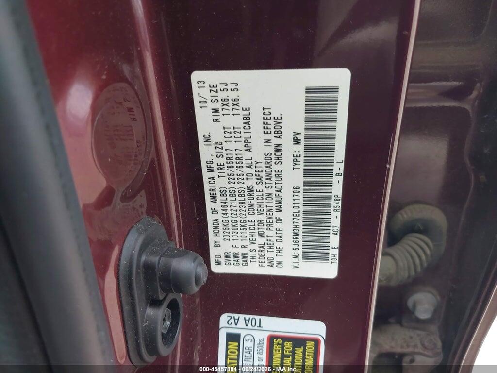 5J6RM3H77EL011706 2014 HONDA CR-V photo no. 9