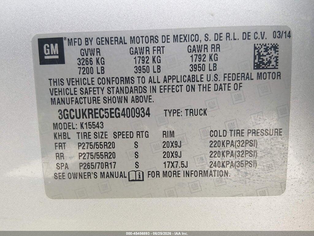 3GCUKREC5EG400934 2014 CHEVROLET SILVERADO 1500 photo no. 9