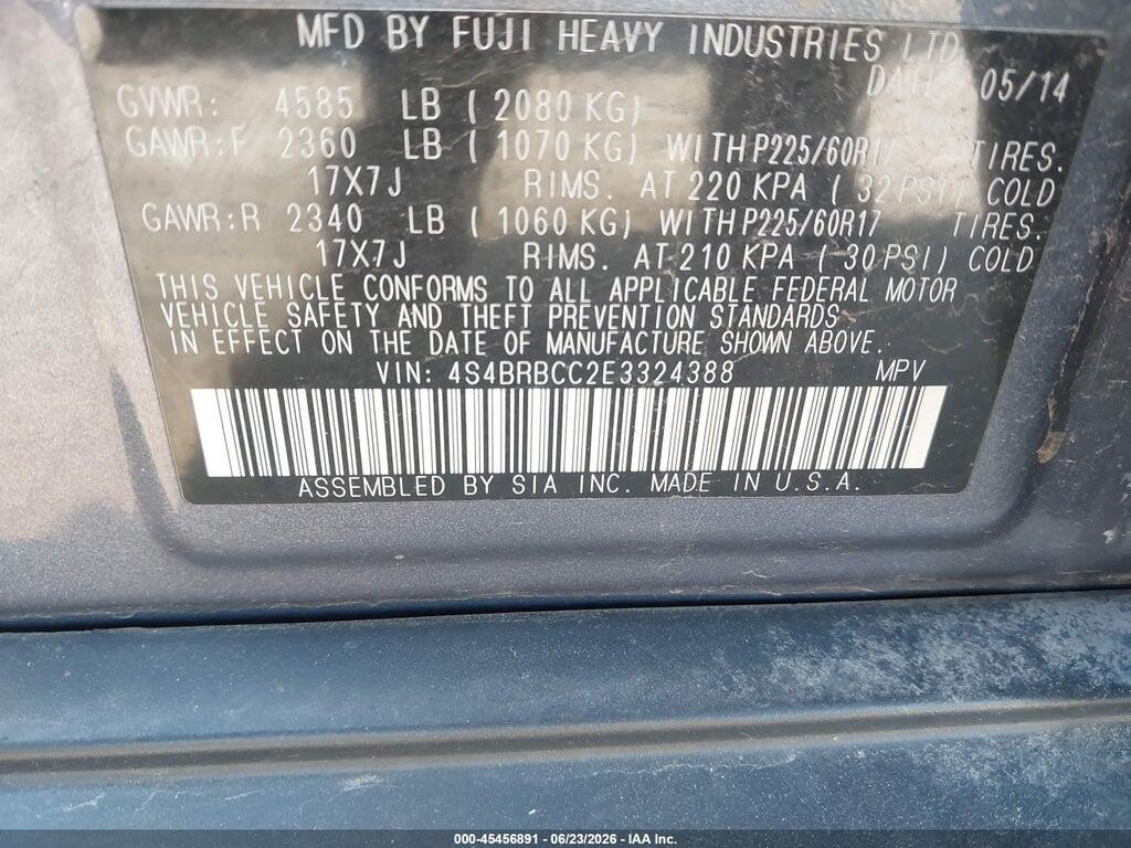 4S4BRBCC2E3324388 2014 SUBARU OUTBACK photo no. 9
