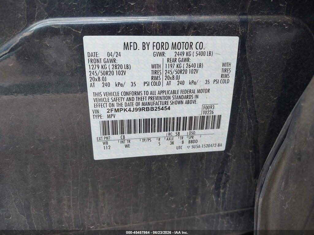 2FMPK4J99RBB25454 2024 FORD EDGE photo no. 9
