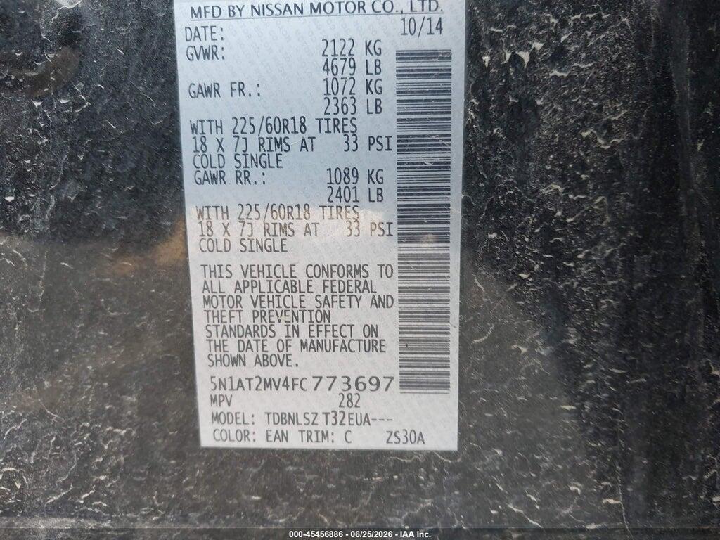 5N1AT2MV4FC773697 2015 NISSAN ROGUE photo no. 9