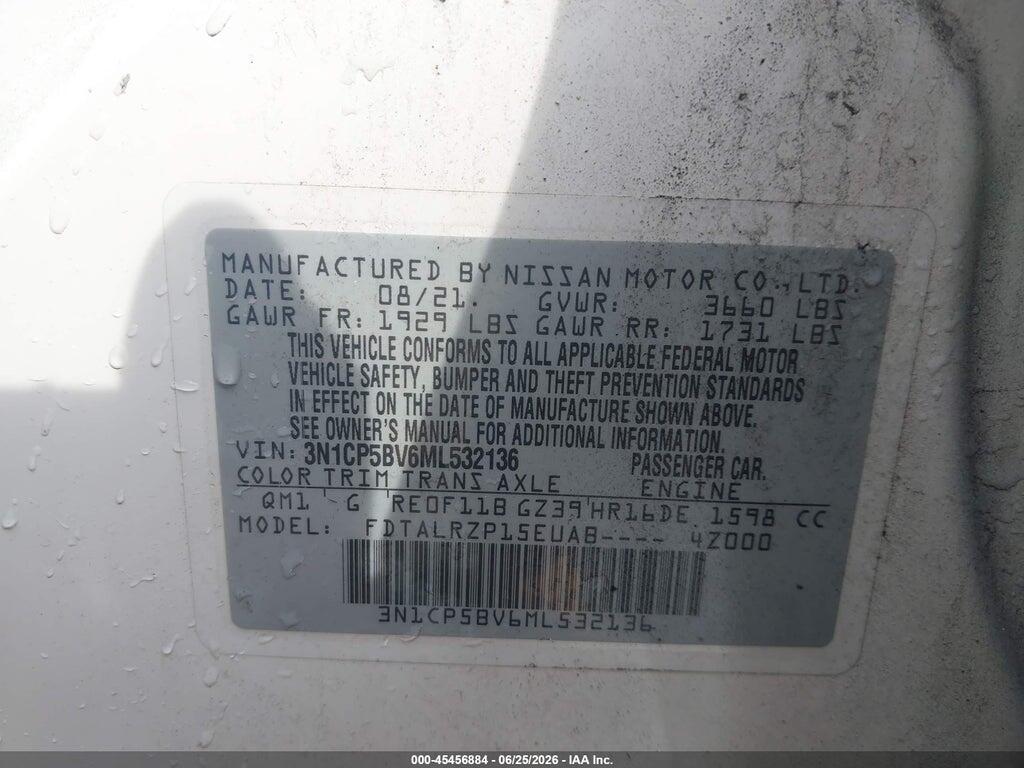 3N1CP5BV6ML532136 2021 NISSAN KICKS photo no. 9