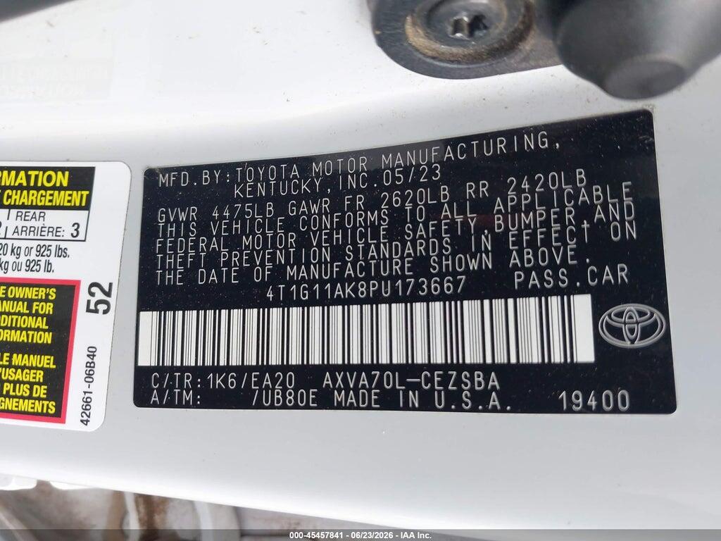 4T1G11AK8PU173667 2023 TOYOTA CAMRY photo no. 9
