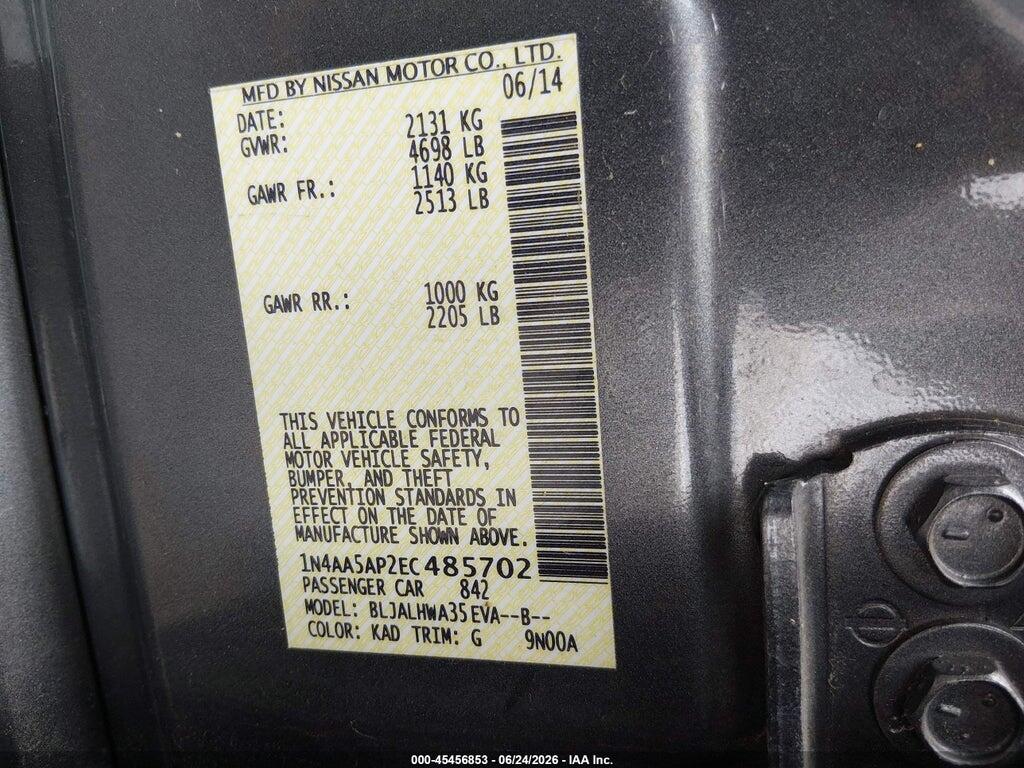 1N4AA5AP2EC485702 2014 NISSAN MAXIMA photo no. 9