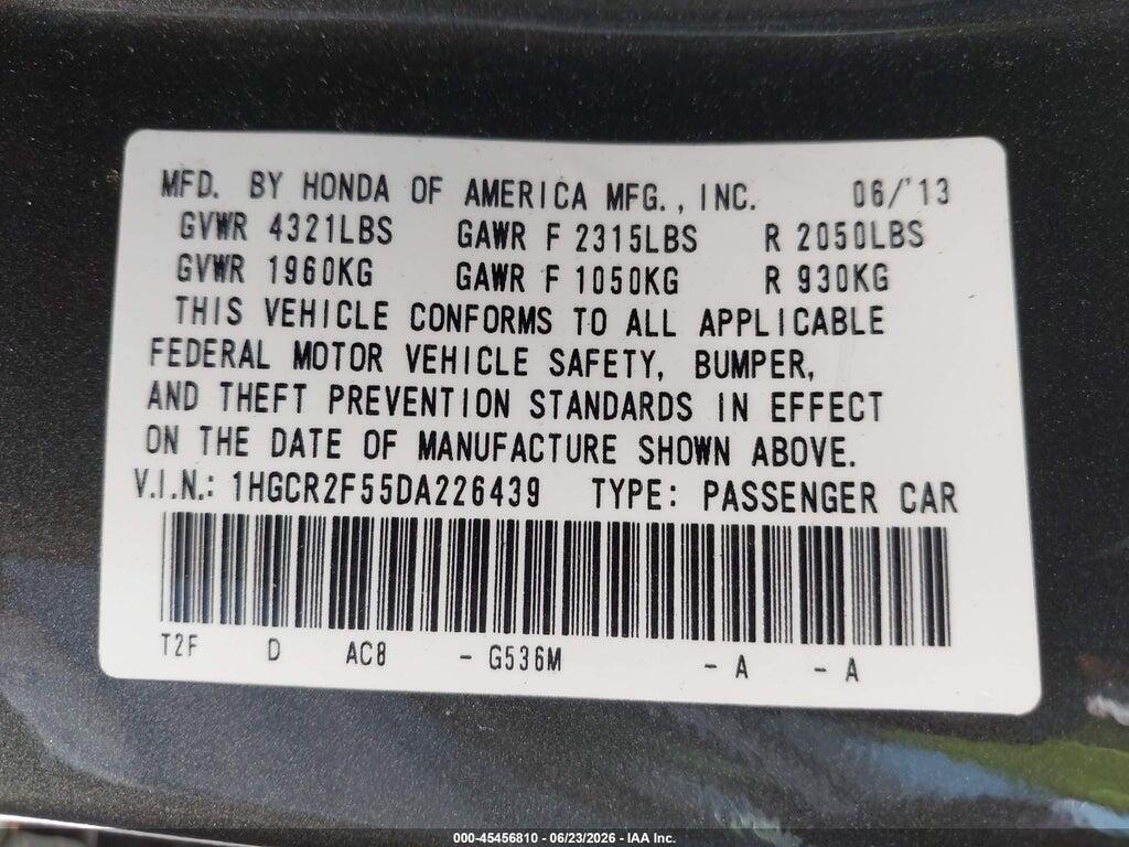 1HGCR2F55DA226439 2013 HONDA ACCORD photo no. 9