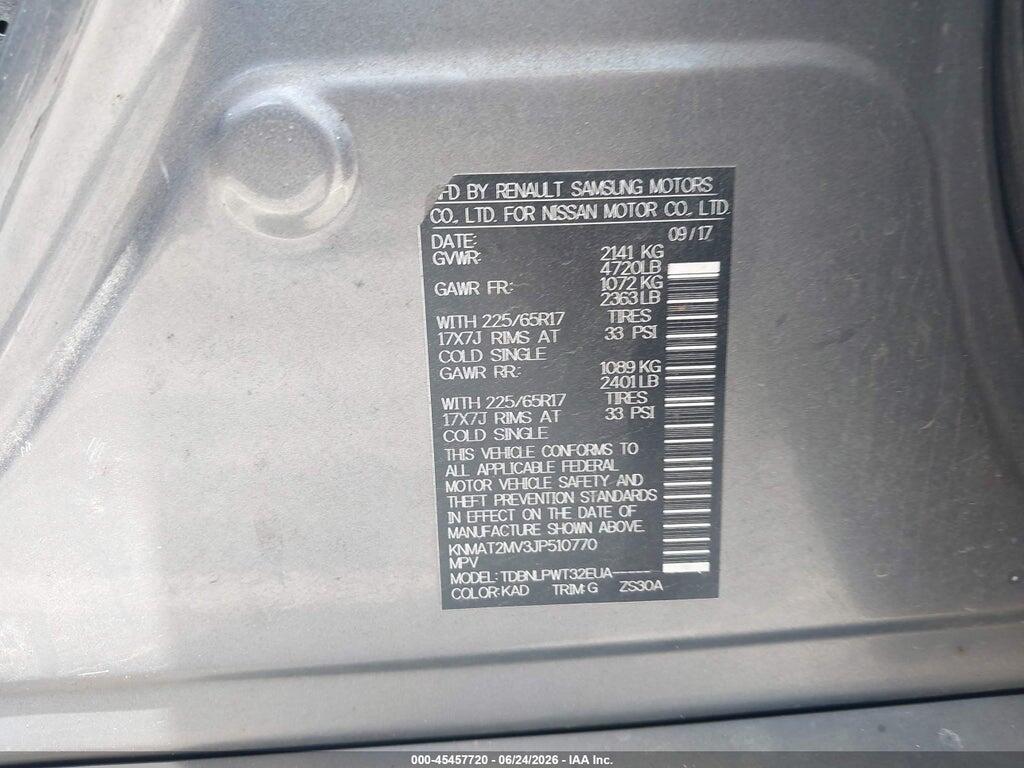 KNMAT2MV3JP510770 2018 NISSAN ROGUE photo no. 9