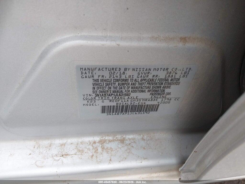 3N1AB7AP1JL631592 2018 NISSAN SENTRA photo no. 9