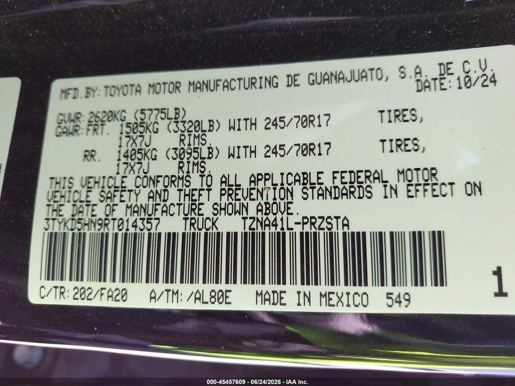 3TYKD5HN9RT014357 2024 TOYOTA TACOMA photo no. 9