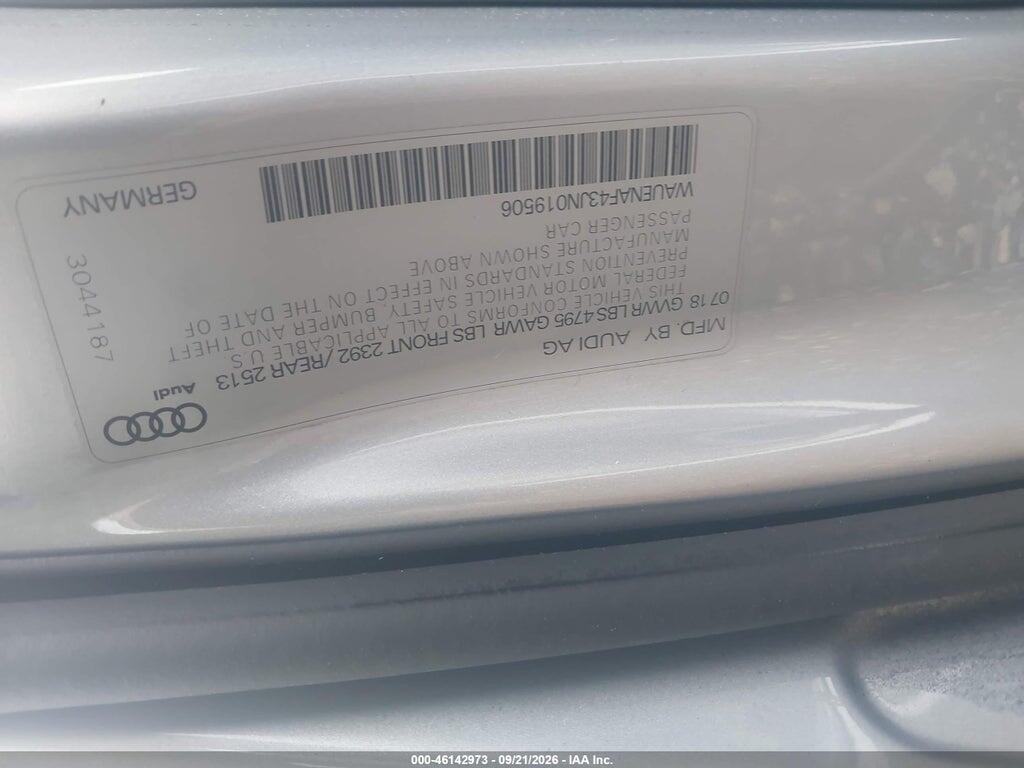2018 AUDI A4 2.0T PREMIUM/2.0T TECH PREMIUM — Фото 9 из 16
