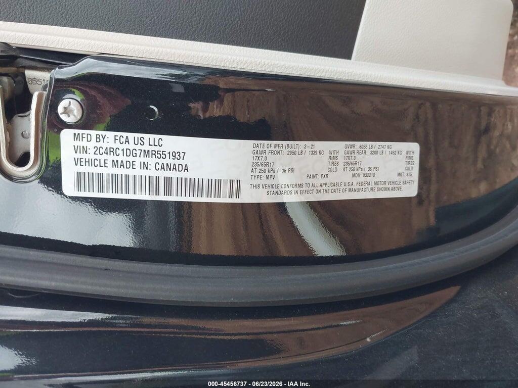 2C4RC1DG7MR551937 2021 CHRYSLER VOYAGER photo no. 9