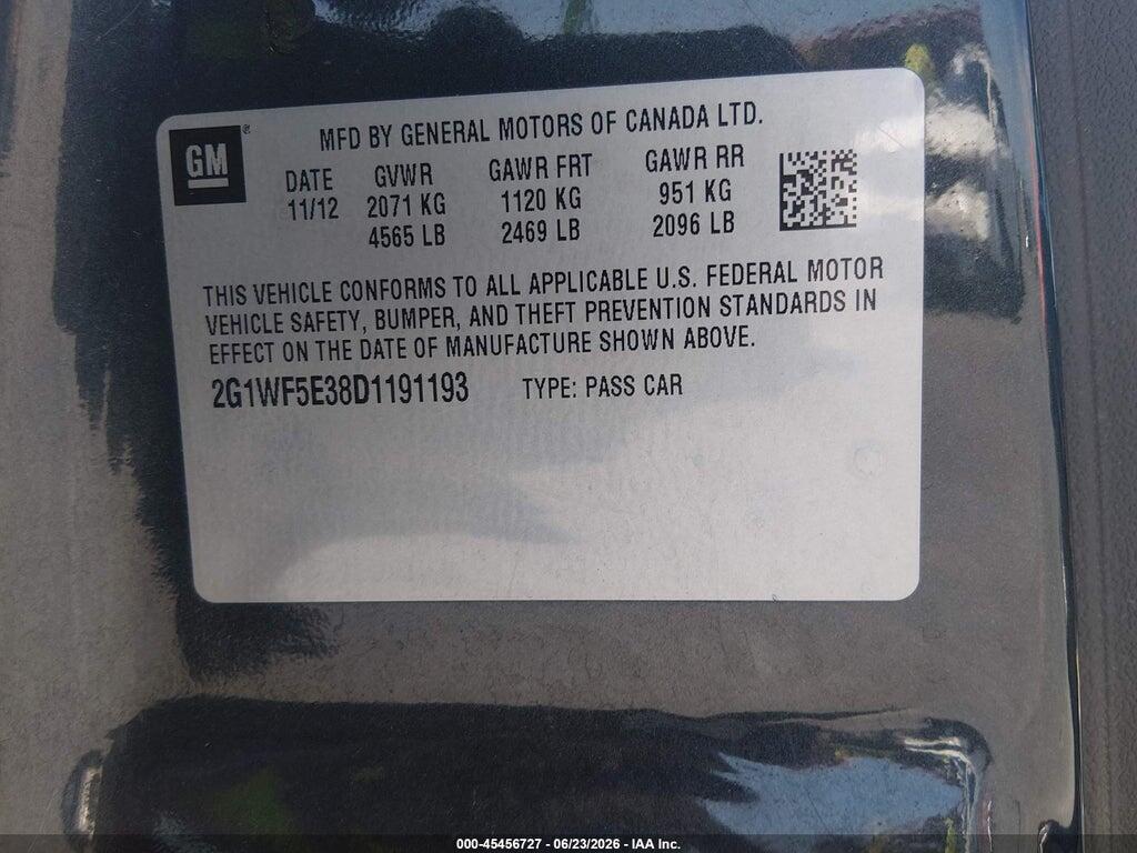 2G1WF5E38D1191193 2013 CHEVROLET IMPALA photo no. 8