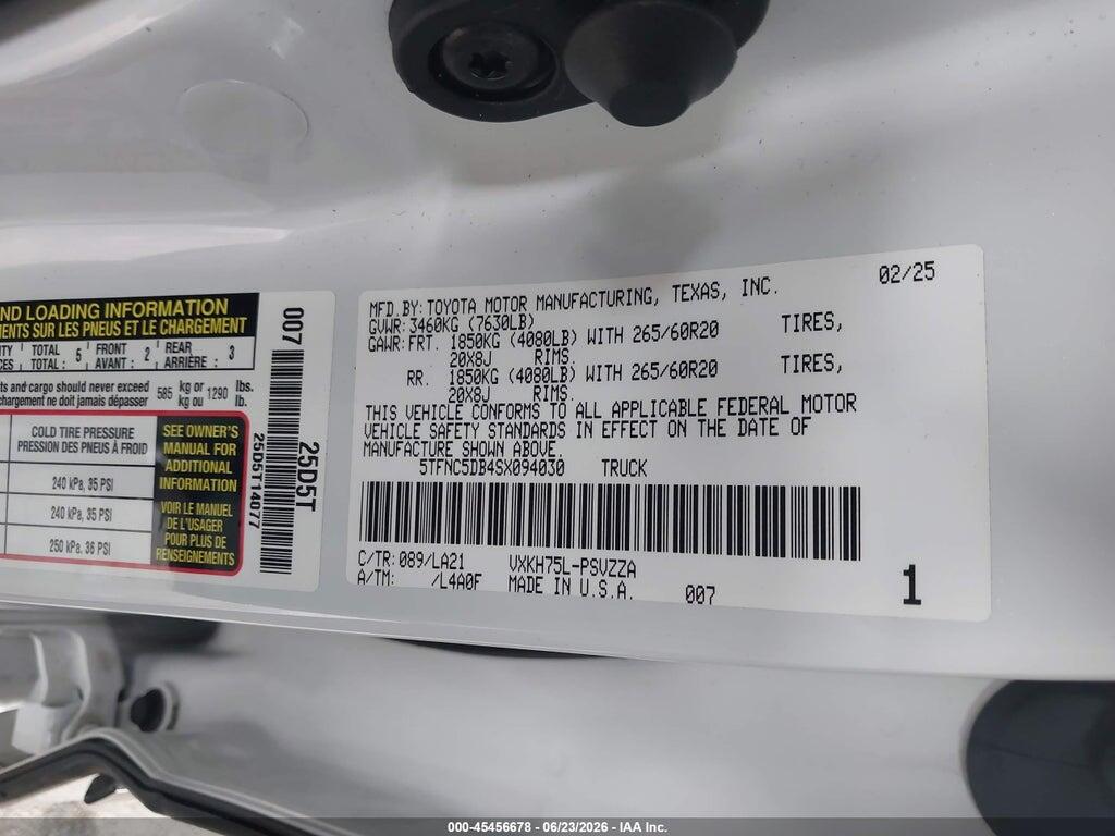 5TFNC5DB4SX094030 2025 TOYOTA TUNDRA HYBRID photo no. 9