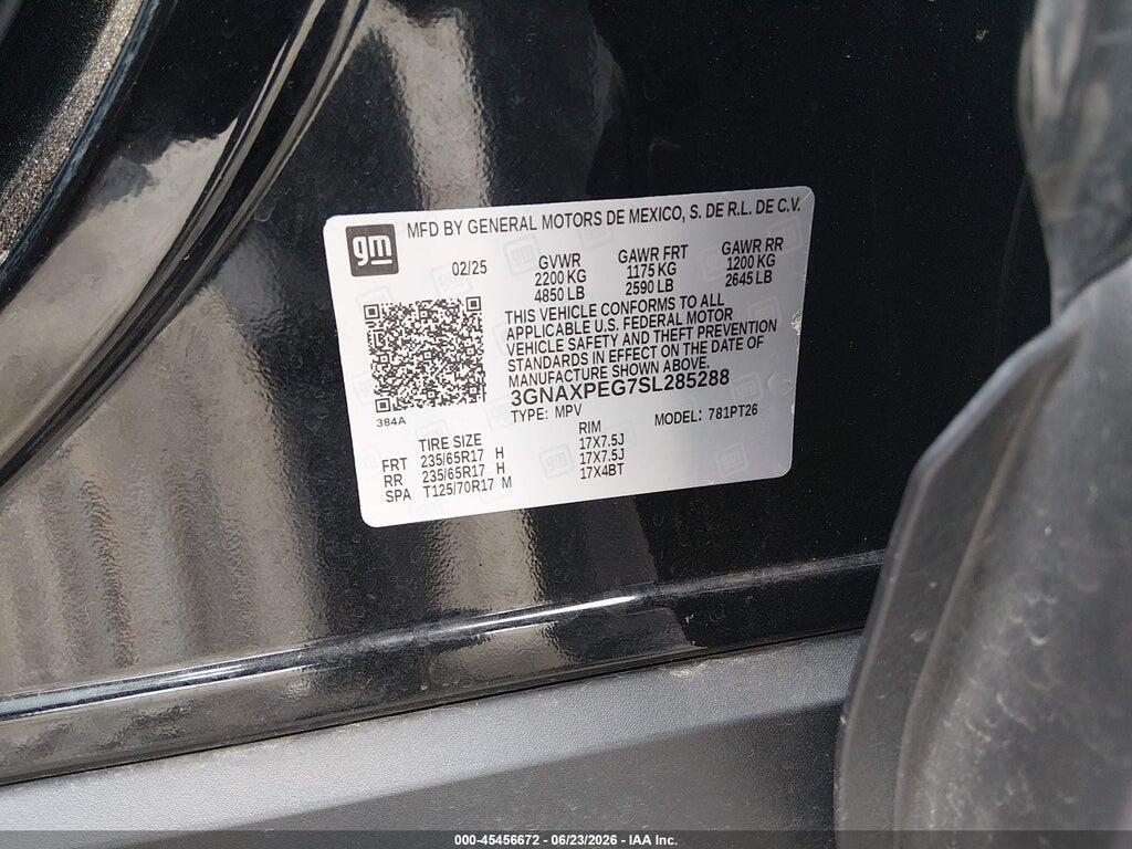 3GNAXPEG7SL285288 2025 CHEVROLET EQUINOX photo no. 9