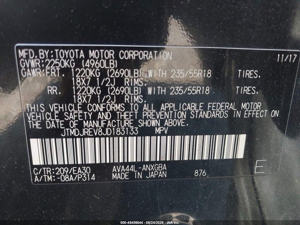 JTMDJREV8JD183133 2018 TOYOTA RAV4 HYBRID photo no. 9