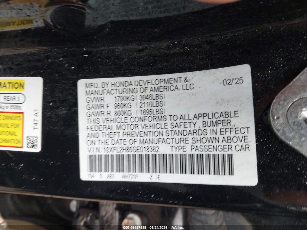 19XFL2H85SE018382 2025 HONDA CIVIC SEDAN photo no. 9