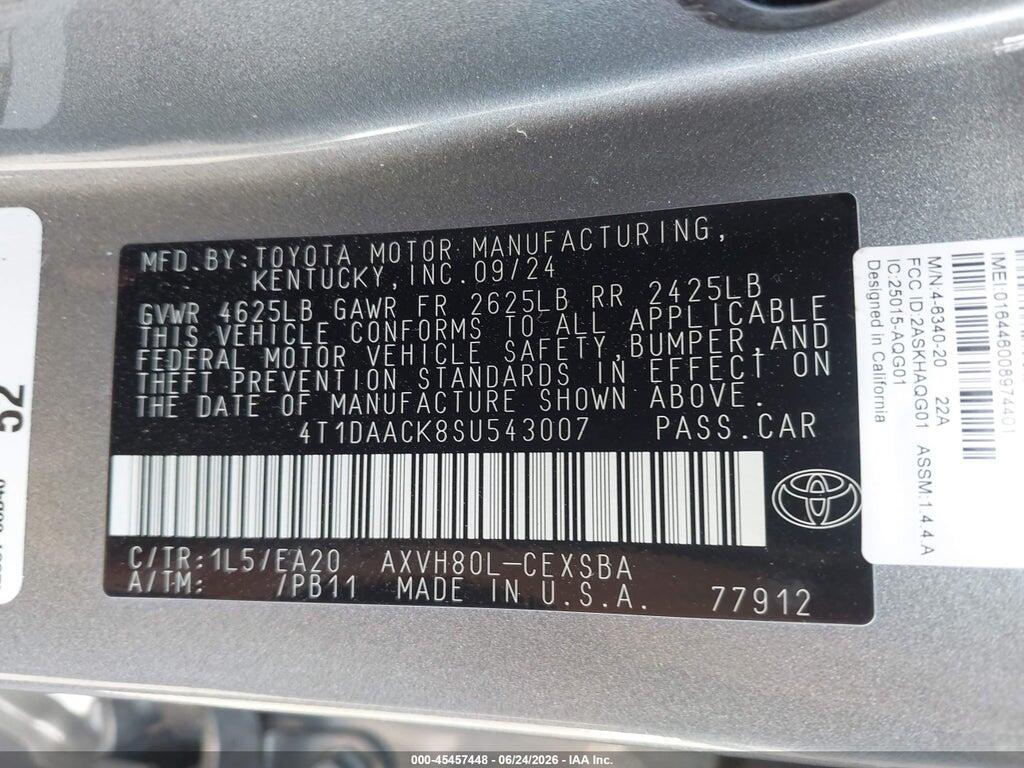 4T1DAACK8SU543007 2025 TOYOTA CAMRY photo no. 9