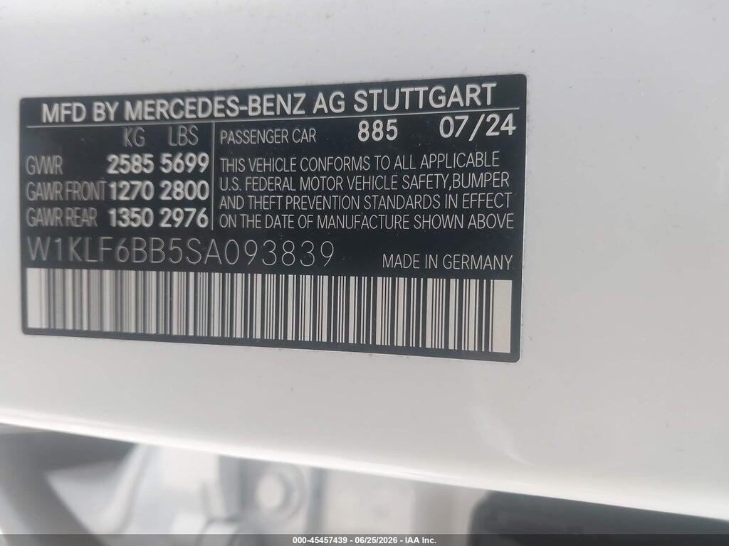 W1KLF6BB5SA093839 2025 MERCEDES-BENZ E 450 photo no. 9