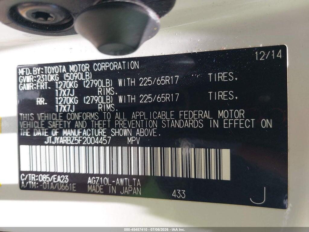 JTJYARBZ5F2004457 2015 LEXUS NX 200T photo no. 9