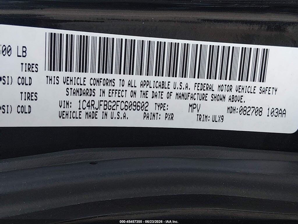 1C4RJFBG2FC609602 2015 JEEP GRAND CHEROKEE photo no. 9