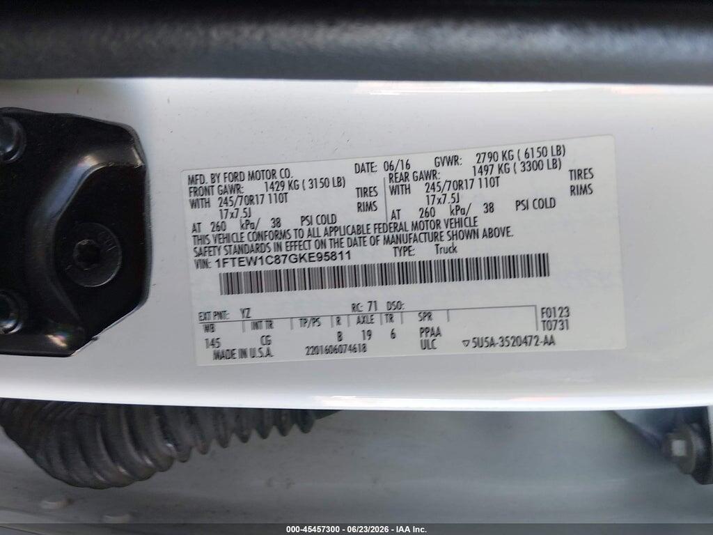 1FTEW1C87GKE95811 2016 FORD F-150 photo no. 9