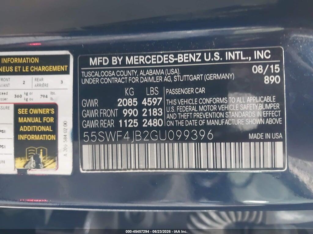 55SWF4JB2GU099396 2016 MERCEDES-BENZ C 300 photo no. 9