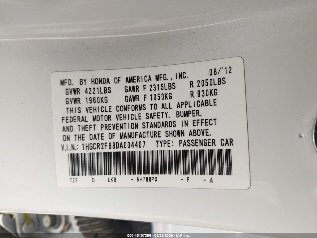 1HGCR2F88DA004407 2013 HONDA ACCORD photo no. 9