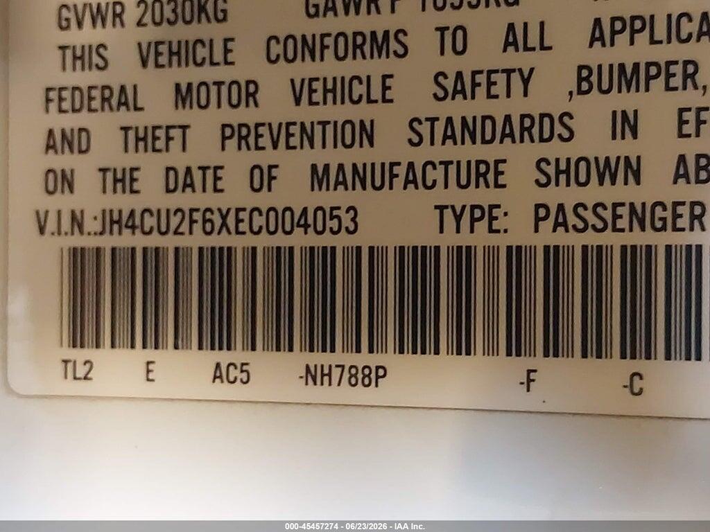 JH4CU2F6XEC004053 2014 ACURA TSX photo no. 9