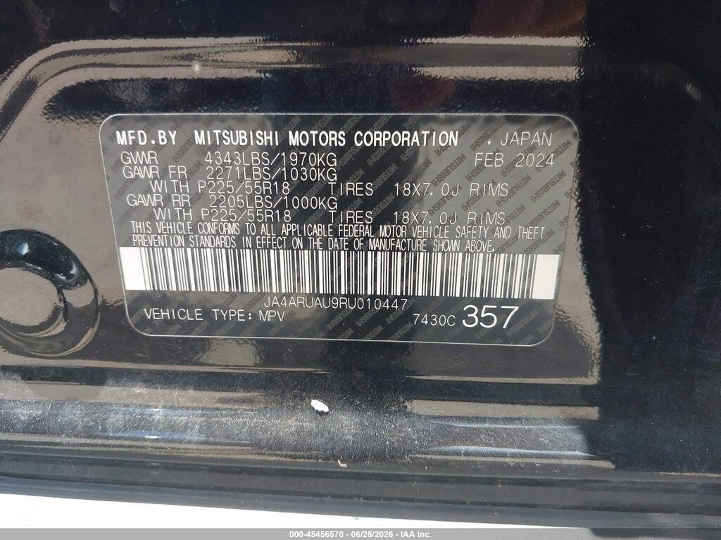 JA4ARUAU9RU010447 2024 MITSUBISHI OUTLANDER SPORT photo no. 9