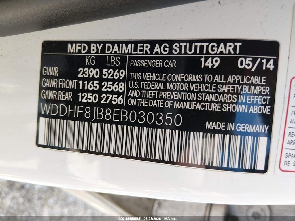 WDDHF8JB8EB030350 2014 MERCEDES-BENZ E 350 photo no. 9