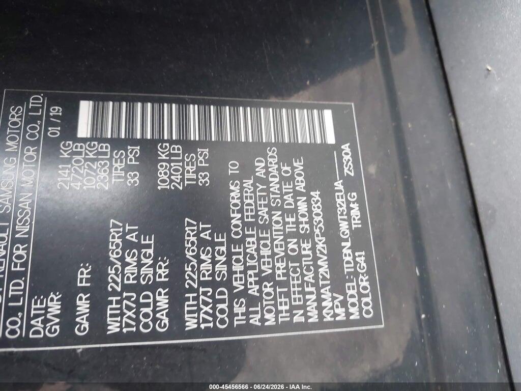 KNMAT2MV2KP530834 2019 NISSAN ROGUE photo no. 9