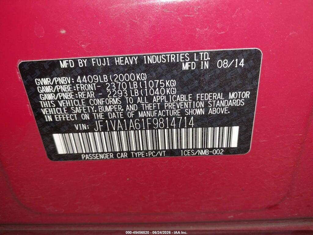 JF1VA1A61F9814714 2015 SUBARU WRX photo no. 9