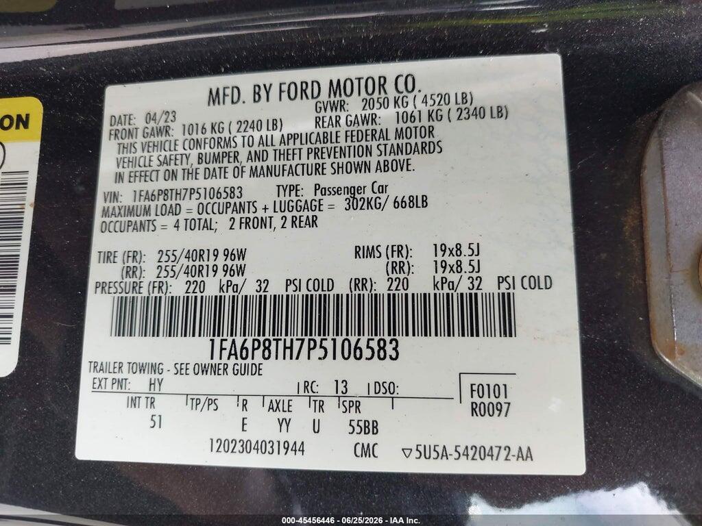 1FA6P8TH7P5106583 2023 FORD MUSTANG photo no. 9