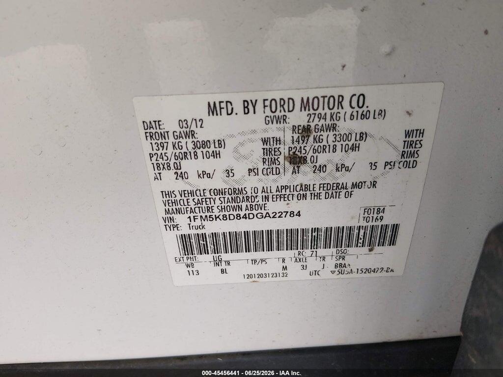 1FM5K8D84DGA22784 2013 FORD EXPLORER photo no. 9