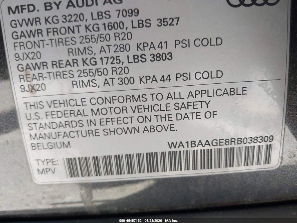 WA1BAAGE8RB038309 2024 AUDI Q8 E-TRON photo no. 9