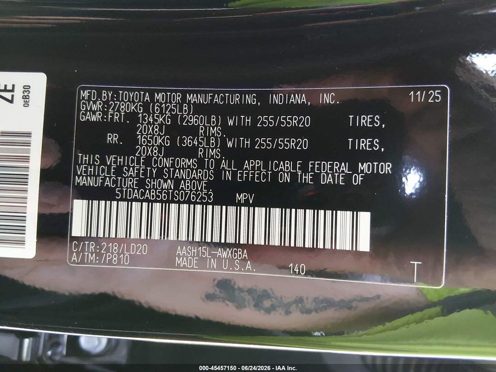 5TDACAB56TS076253 2026 TOYOTA GRAND HIGHLANDER HYBRID photo no. 9