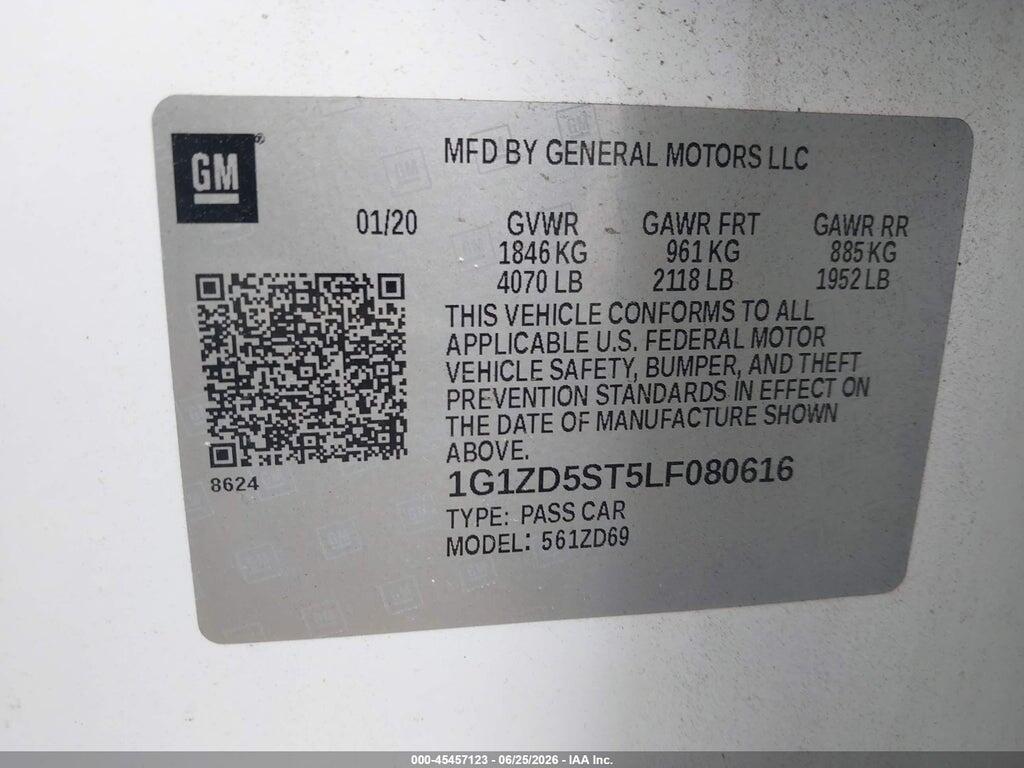 1G1ZD5ST5LF080616 2020 CHEVROLET MALIBU photo no. 9