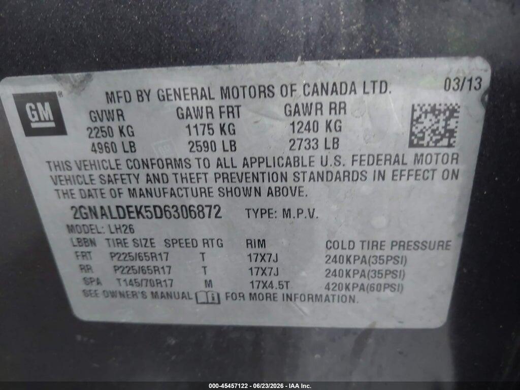 2GNALDEK5D6306872 2013 CHEVROLET EQUINOX photo no. 9