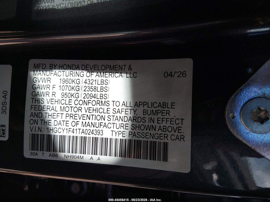 1HGCY1F41TA024393 2026 HONDA ACCORD photo no. 9