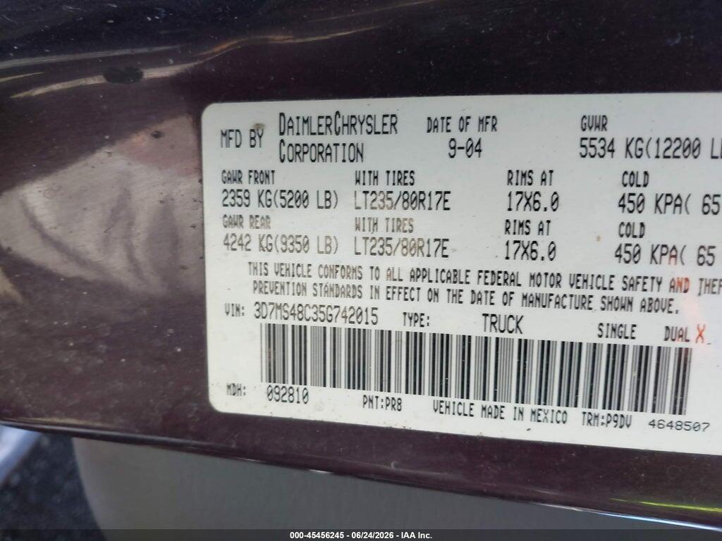 3D7MS48C35G742015 2005 DODGE RAM 3500 photo no. 8
