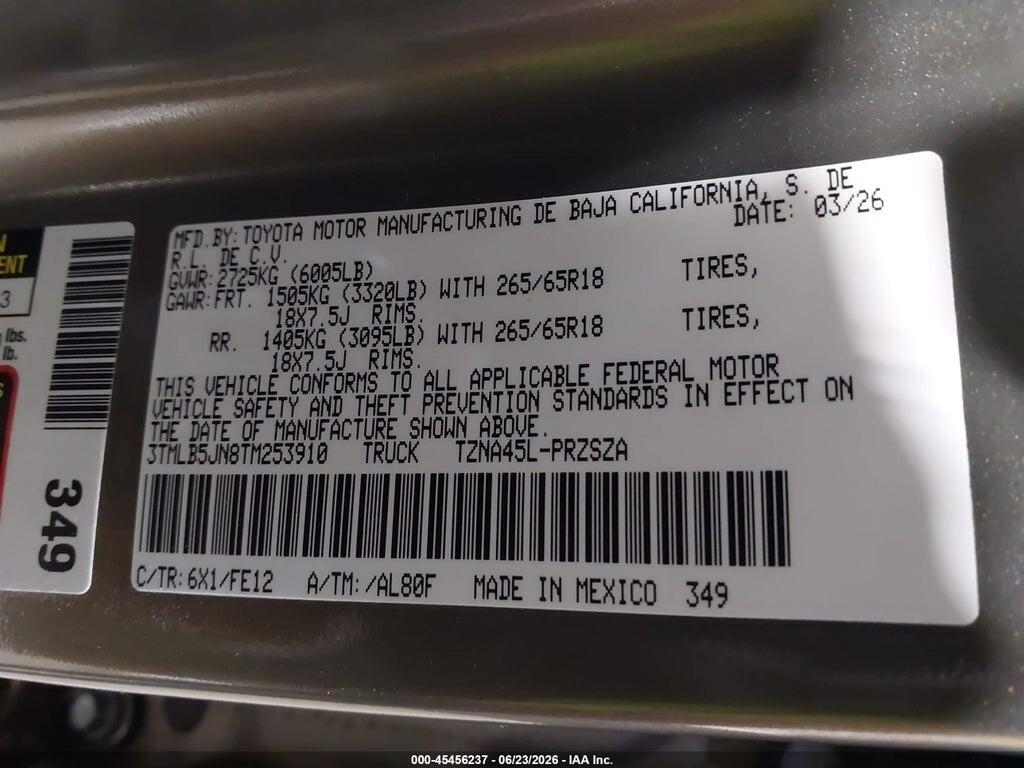 3TMLB5JN8TM253910 2026 TOYOTA TACOMA photo no. 9