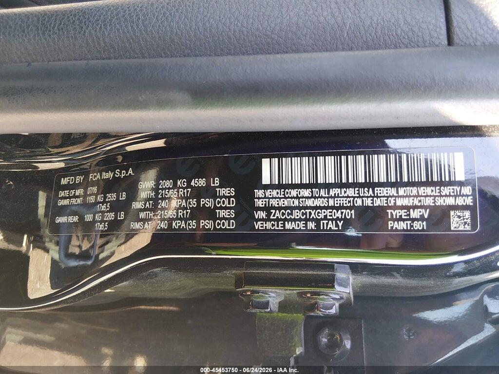 ZACCJBCTXGPE04701 2016 JEEP RENEGADE photo no. 9